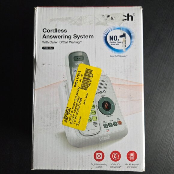 VTECH CS6124 DECT 6.0 CORDLESS PHONE W/ ANSWERING SYSTEM/CALLER ID/WAITING WHITE - Picture 2 of 6